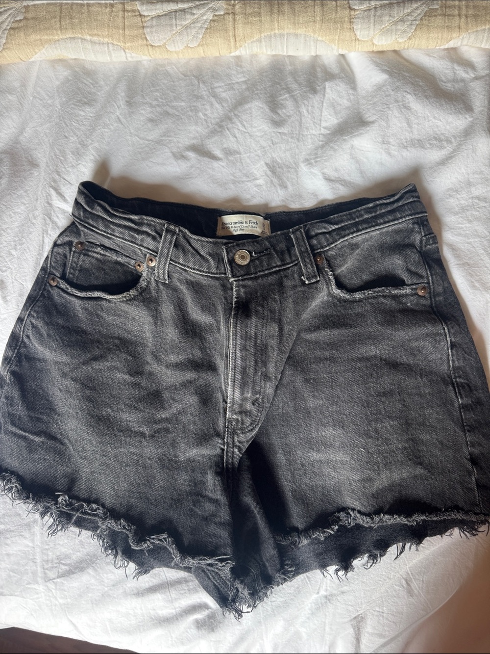 Abercrombie black Jean shorts; curve love